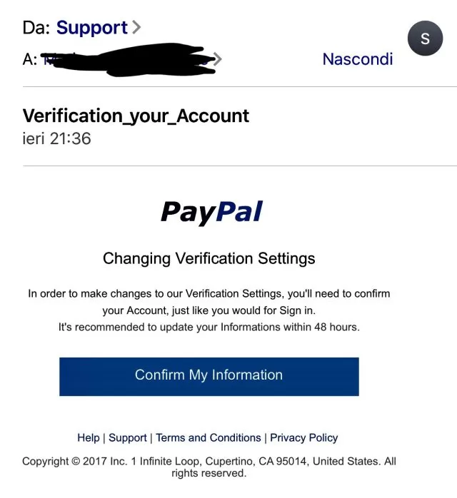 Truffa online PayPal