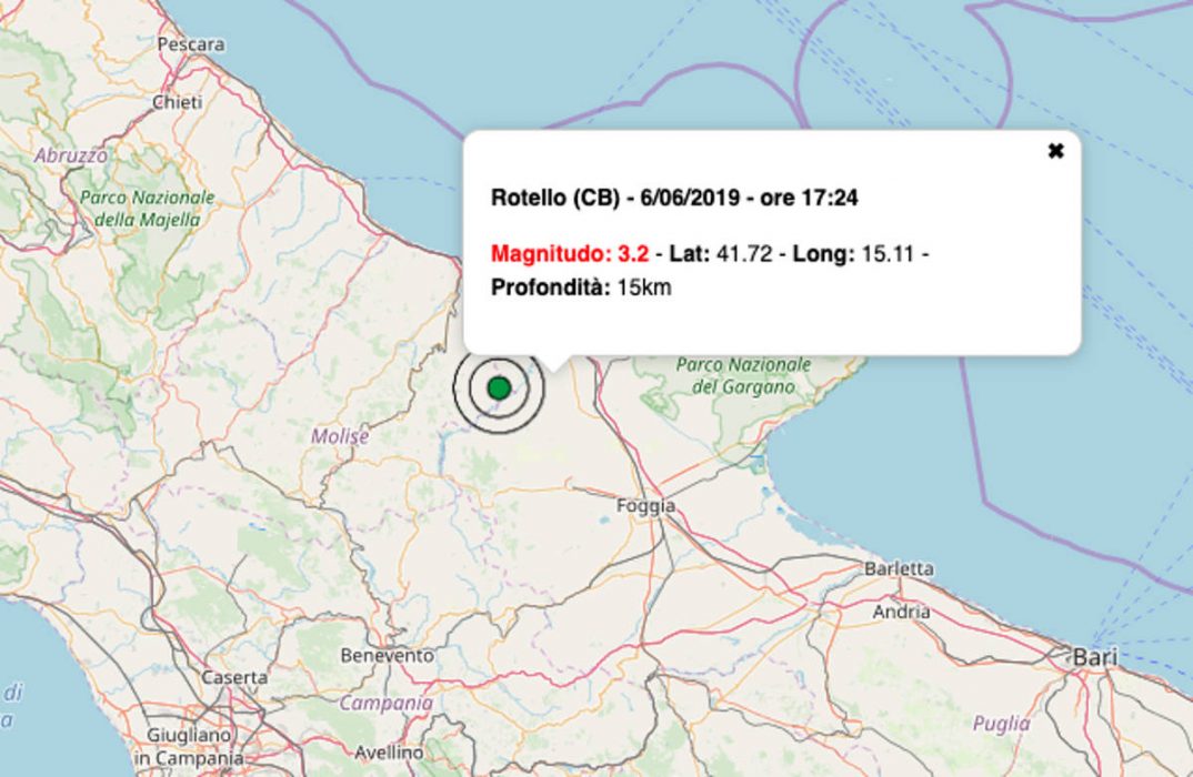 Terremoto in Molise oggi, scossa avvertita anche in Campania