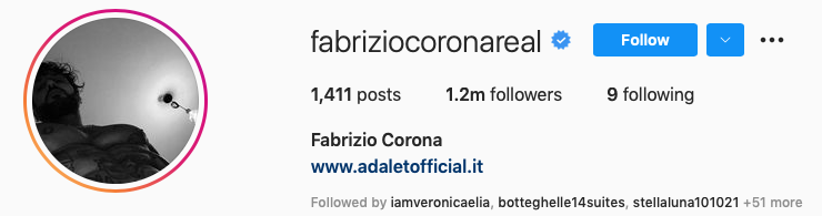 Instagram Fabrizio corona