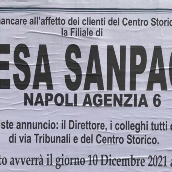 napoli manifesti funebri intesa sanpaolo 10 dicembre