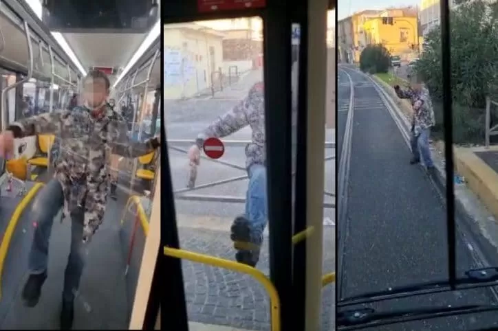 napoli bus senza mascherina sputa autista