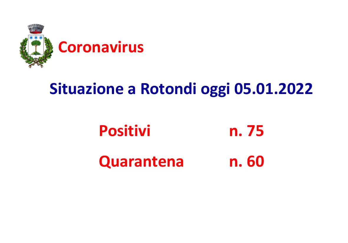 Covid Rotondi 5 gennaio