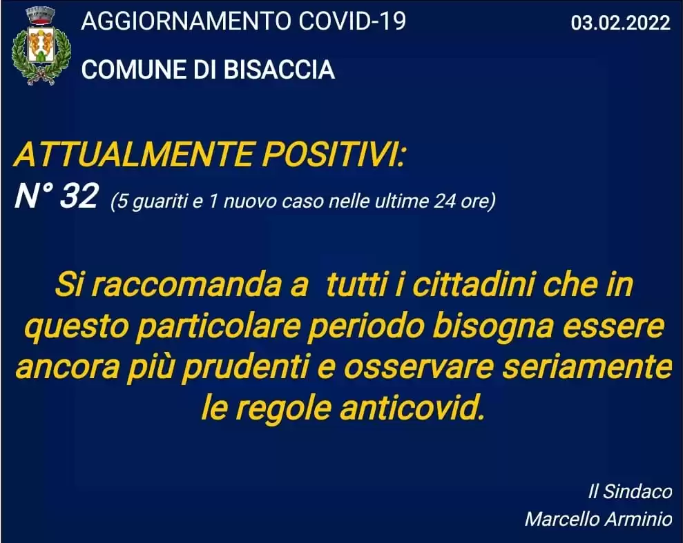 covid bisaccia report 3 febbraio