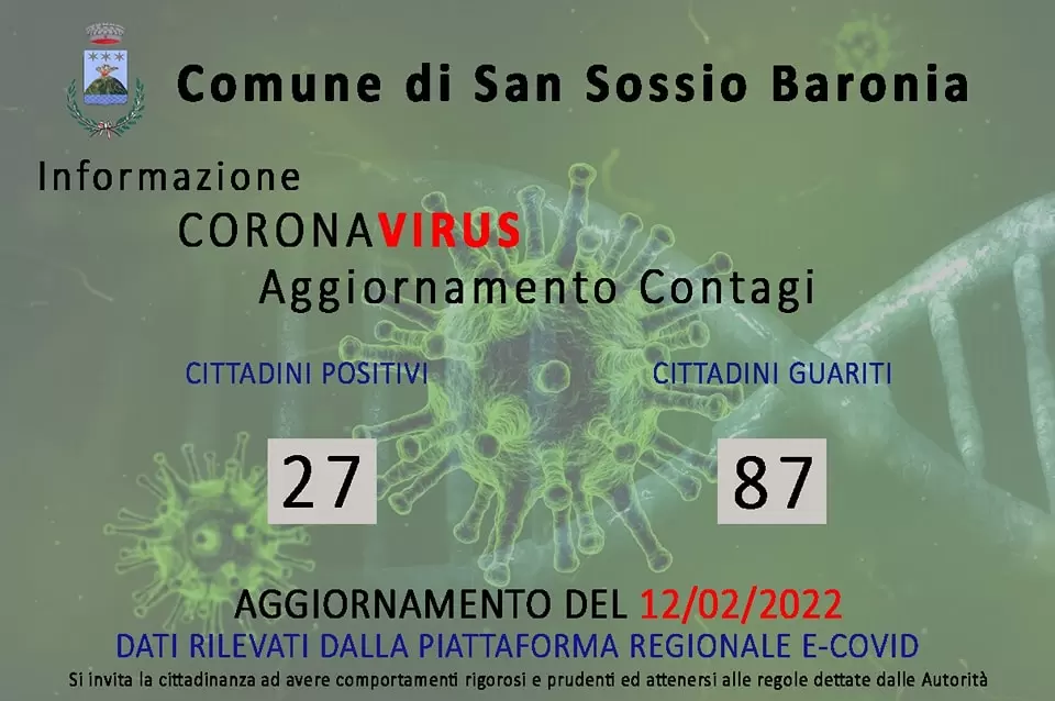 covid san sossio baronina situazione oggi 12 febbraio