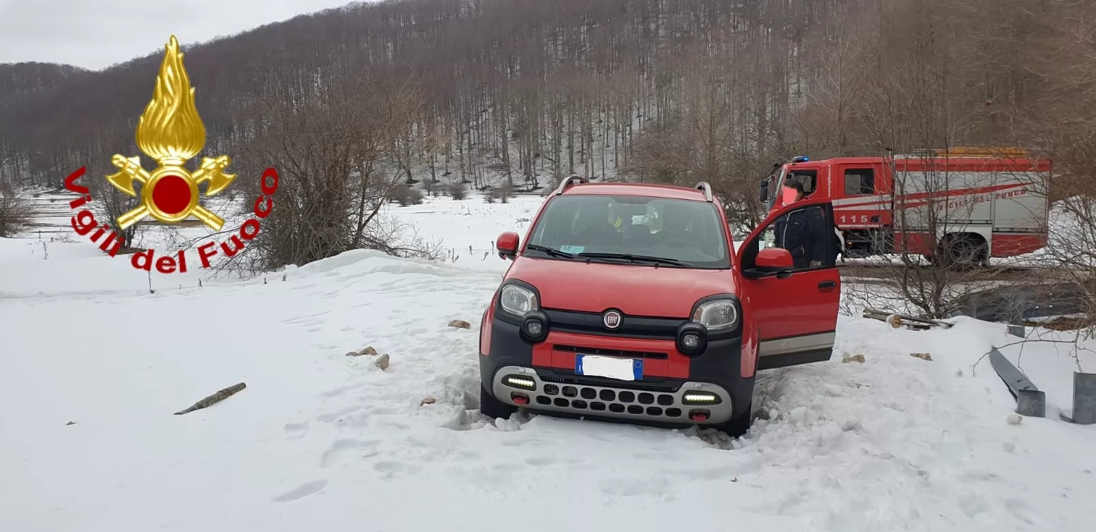 calabritto bloccato neve vigili fuoco 5 febbraio