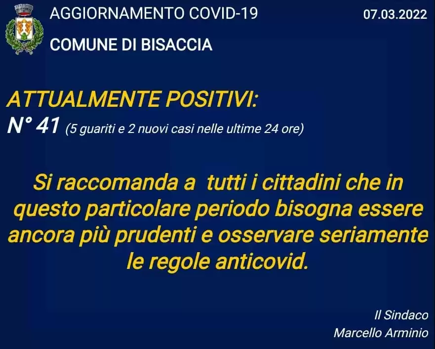 covid bisaccia report 7 marzo