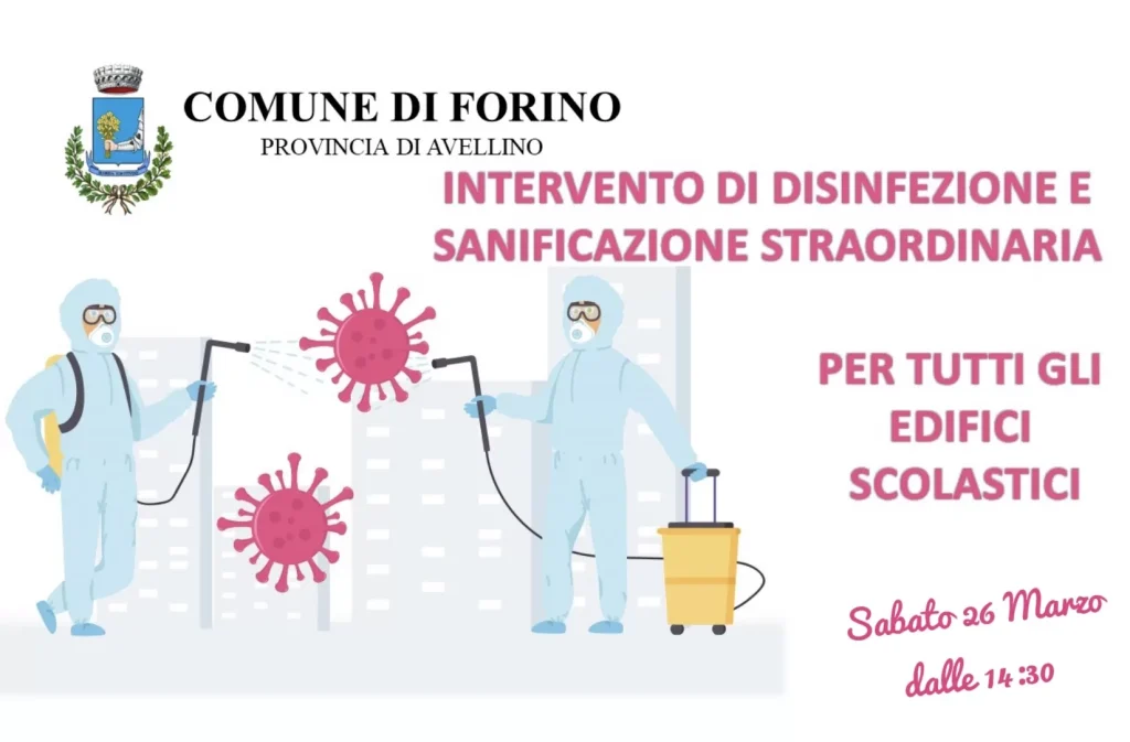 covid forino sanificazione scuole 25 marzo