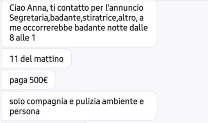 vergognosa proposta lavoro badante Napoli