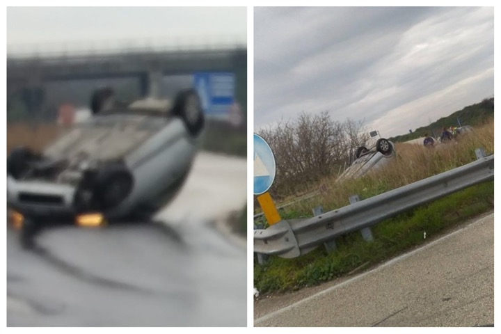 auto contro guardrail polvica marigliano