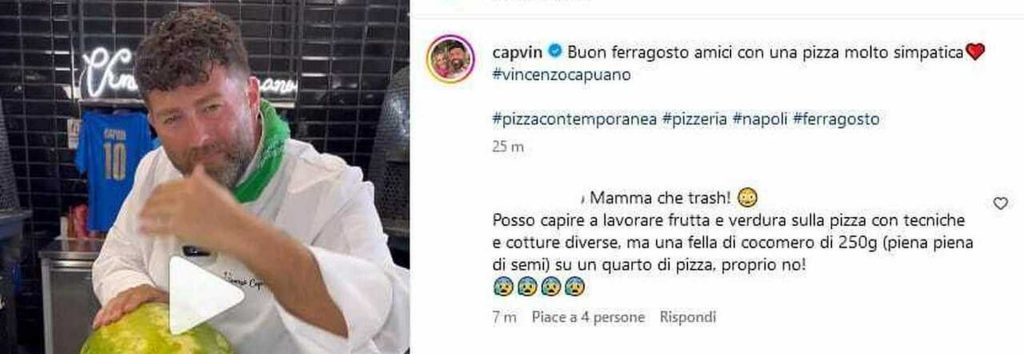 vincenzo capuano pizza frutta ferragosto