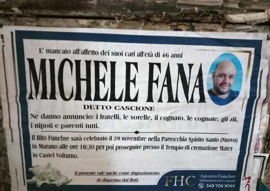 marano napoli morto michele fana