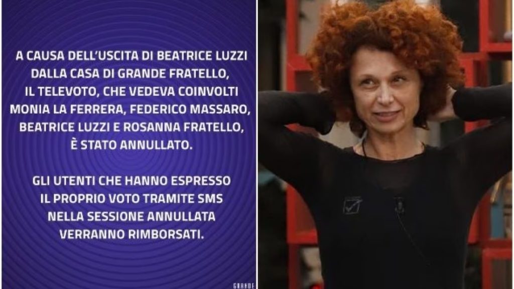 Beatrice Luzzi Grande Fratello annulla televoto