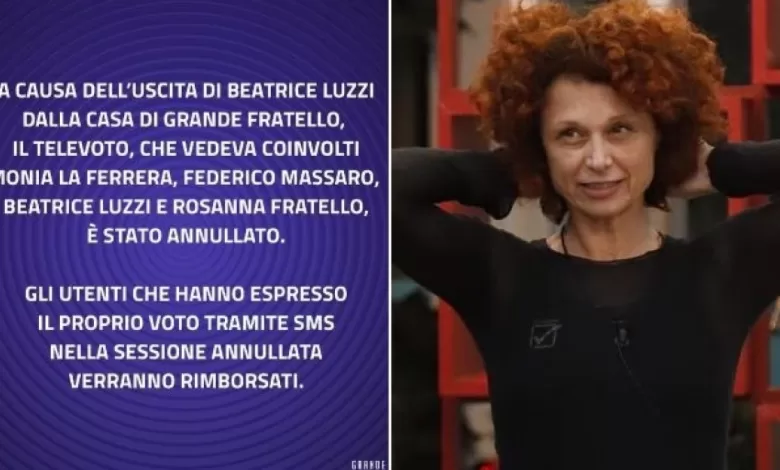 Beatrice Luzzi Grande Fratello annulla televoto