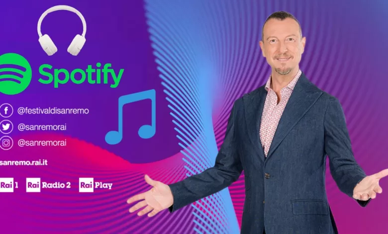 Sanremo 2024 classifica brani ascoltati Spotify