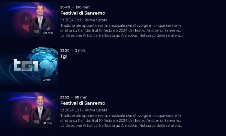 seguire Sanremo 2024 tv palinsesto appuntamenti