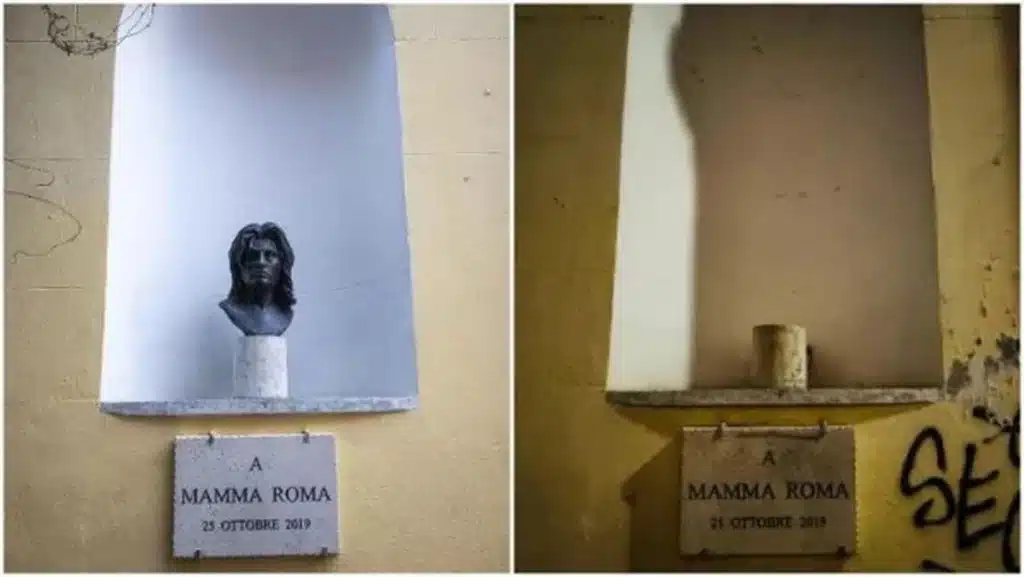 roma danneggiato busto anna magnani 9 marzo