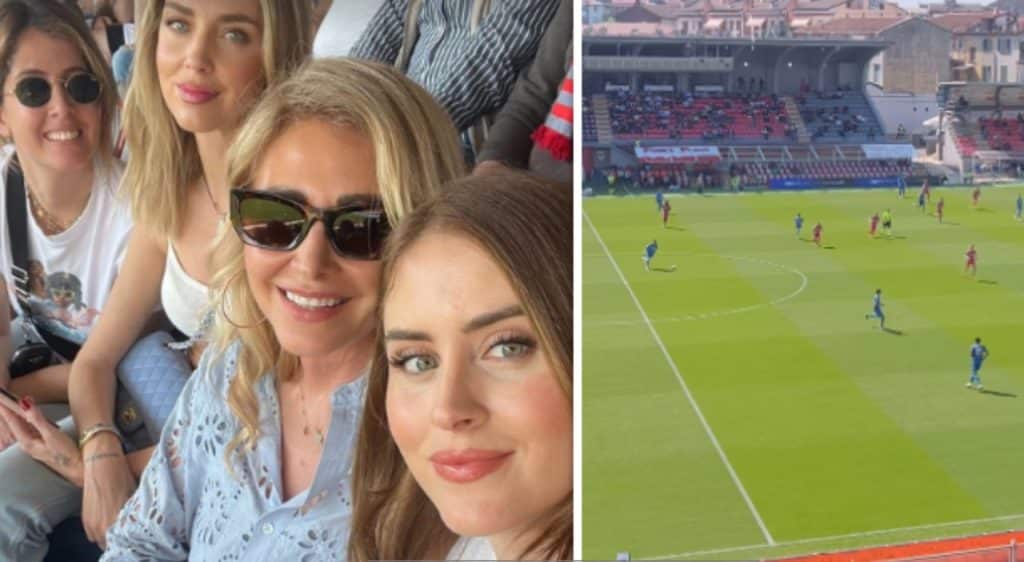 Chiara Ferragni tifa Cremonese stadio Leone