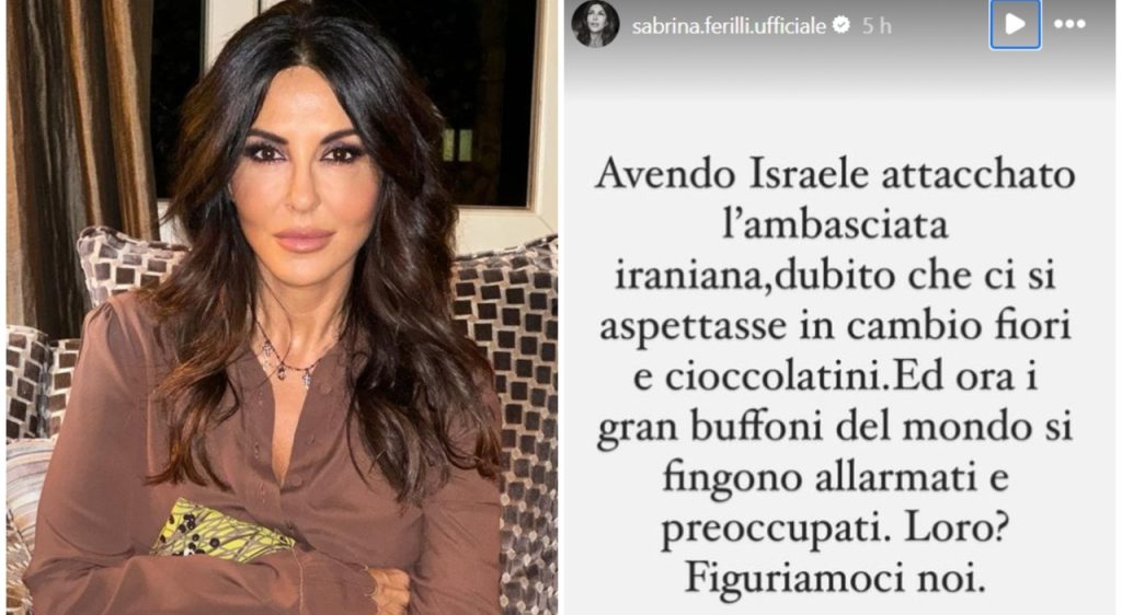 Iran attacca Israele Sabrina Ferilli commenta