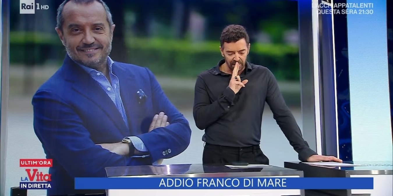 alberto matano non trattenere lacrime