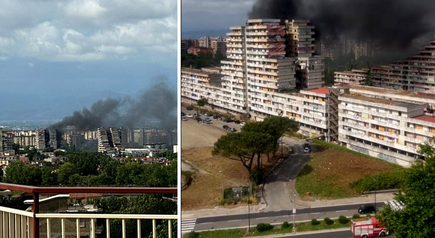 incendio scampia napoli