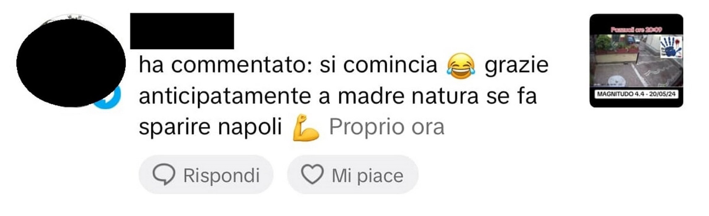 terremoto campi flegrei commento contro napoli