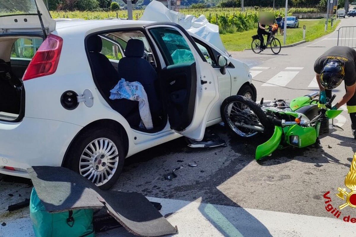 vicenza incidente morto motociclista