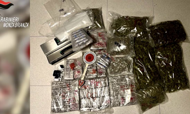 monza brianza hashish marijuana magazzino porta segreta arrestato