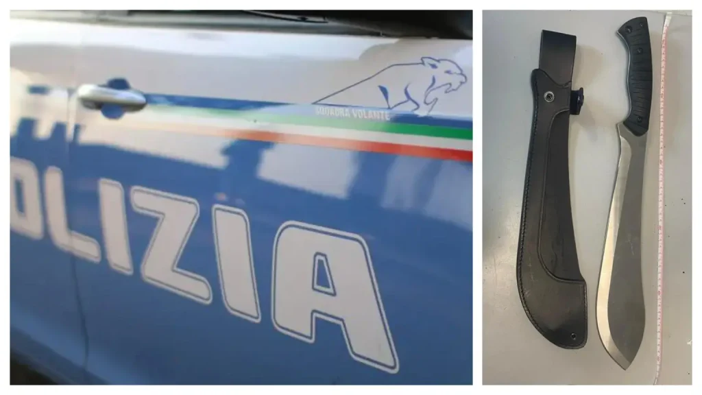 verona volante investe uomo armato machete poliziotto