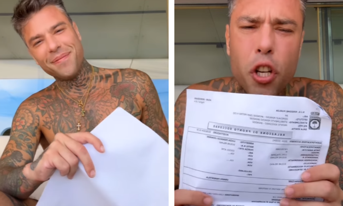 Fedez mostra referti medici dopo ricovero