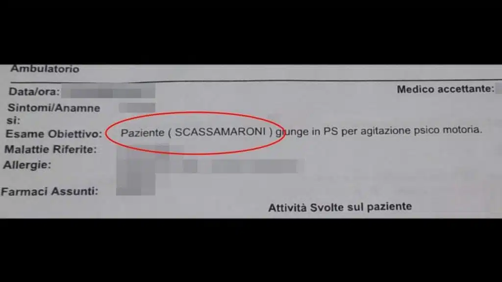 scrive paziente scassamaroni referto siracusa provvedimento disciplinare medico