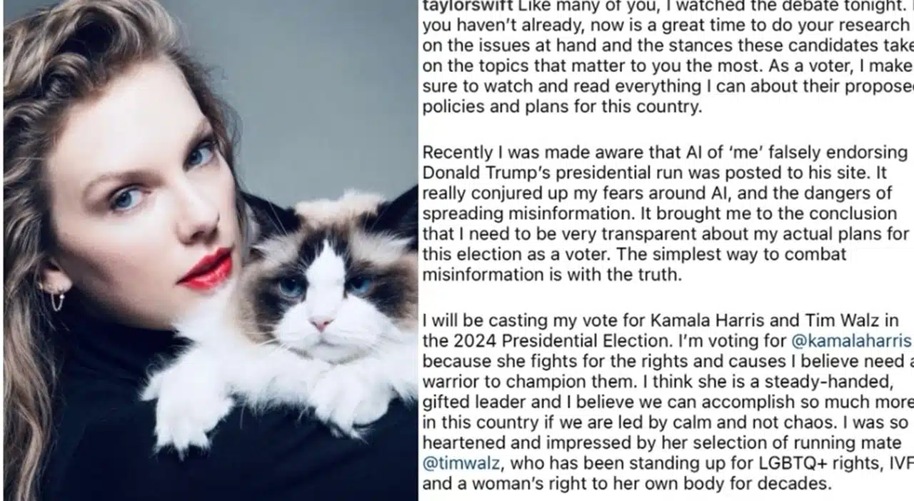 Taylor Swift supporto Kamala Harris