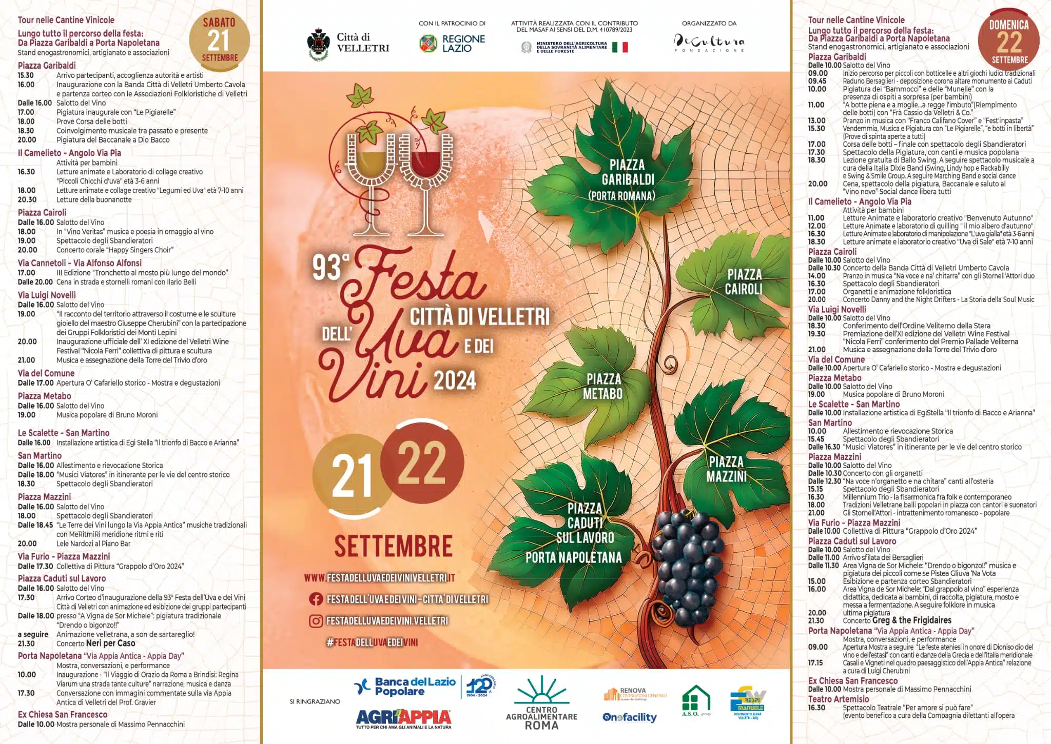 Velletri, ecco il programma della 93esima Festa dell’Uva e dei Vini