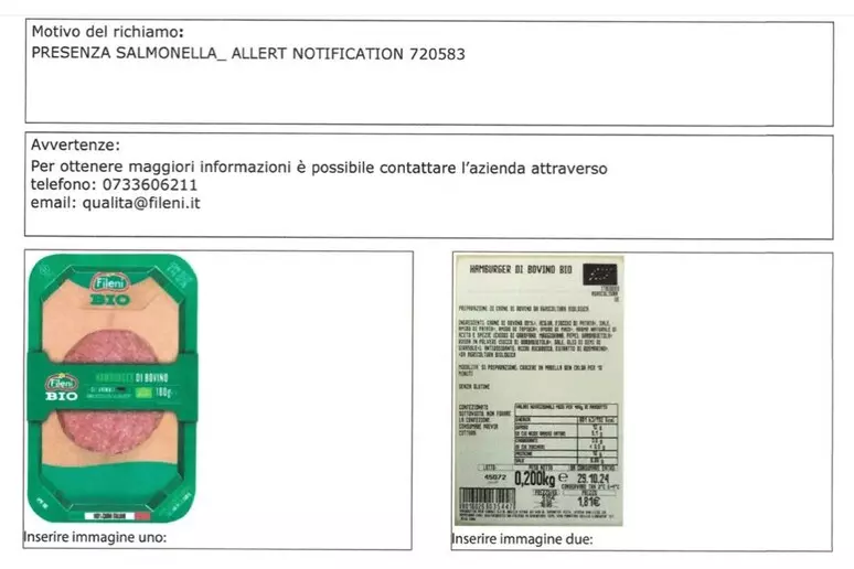 Salmonella listeria richiamati lotti salumi hamburger 