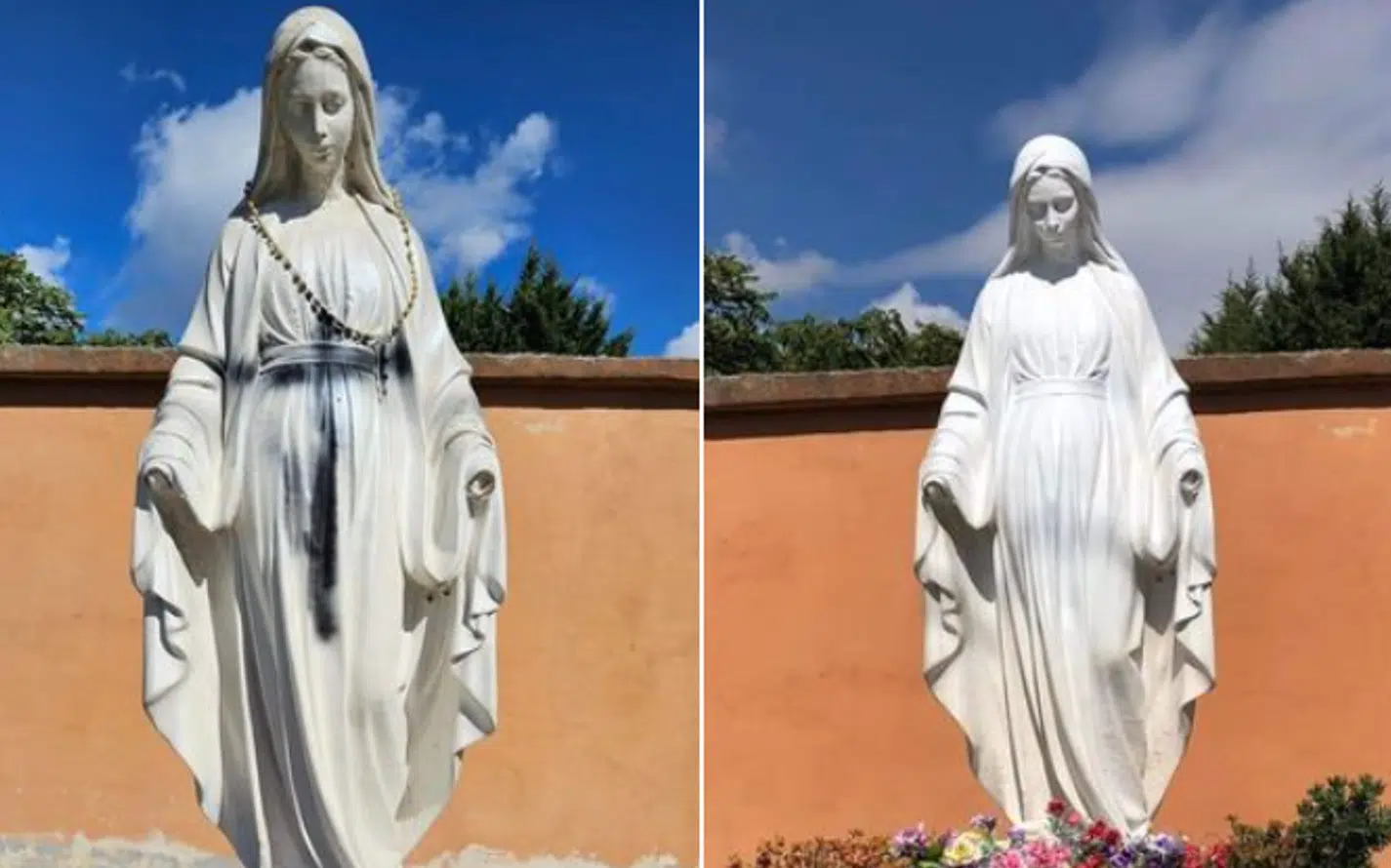 Vandalizzata statua madonna scafati