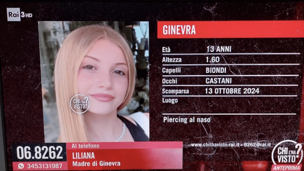 Ginevra, 13 anni, scomparsa a Firenze