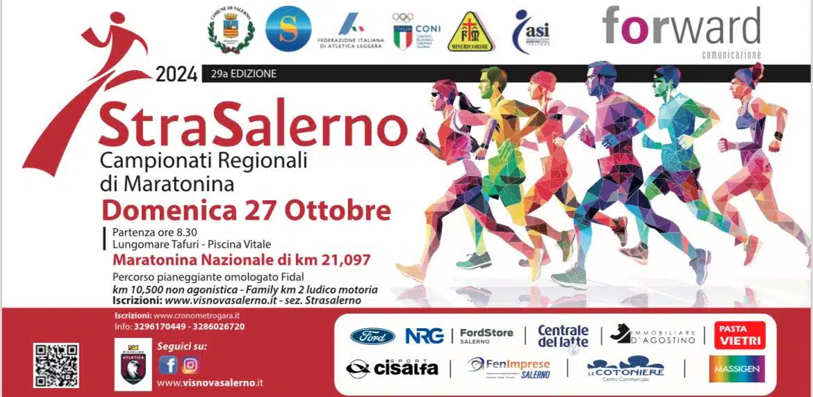 Domenica 27 ottobre 2024 StraSalerno programma percorso