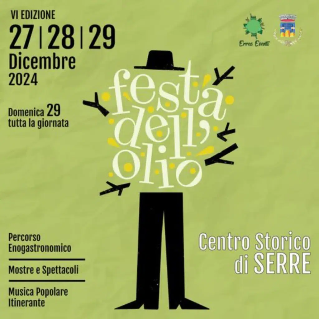 A Serre torna La Festa dell'Olio: dal 27 al 29 dicembre tre giorni di gusto, cultura e tradizioni