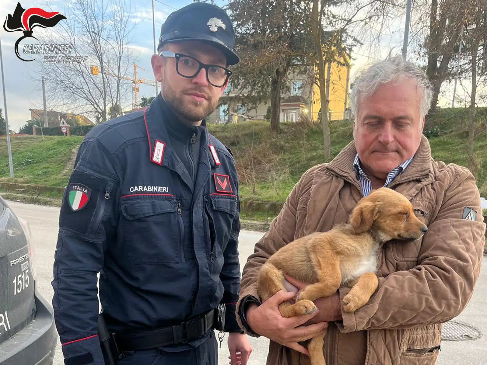 Calitri carabinieri salvano cucciolo cane