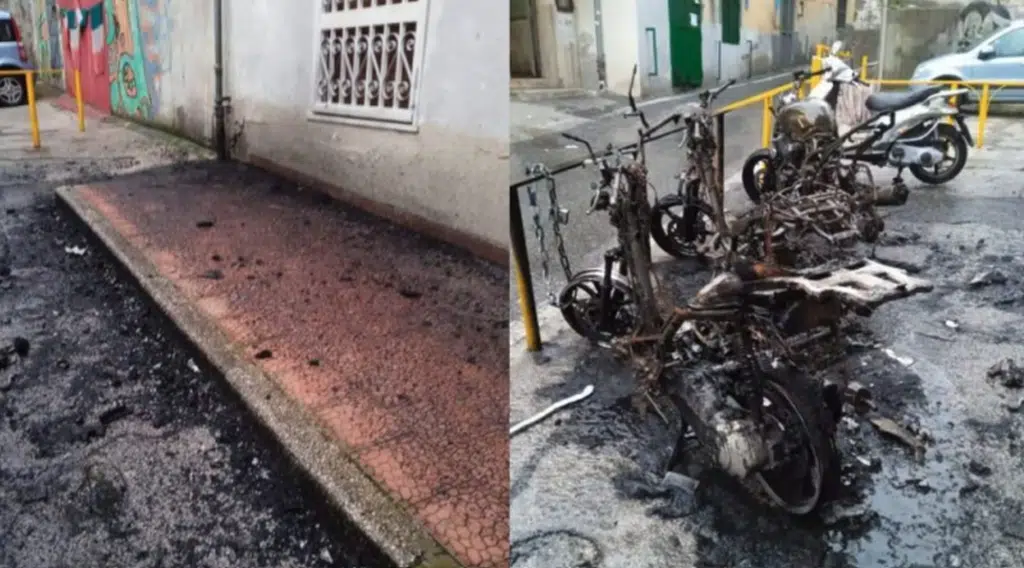 incendio motorini napoli oggi 21 gennaio