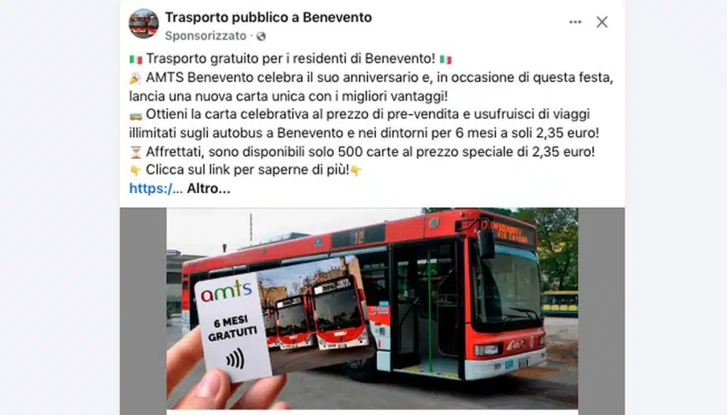 promozione bus truffa benevento