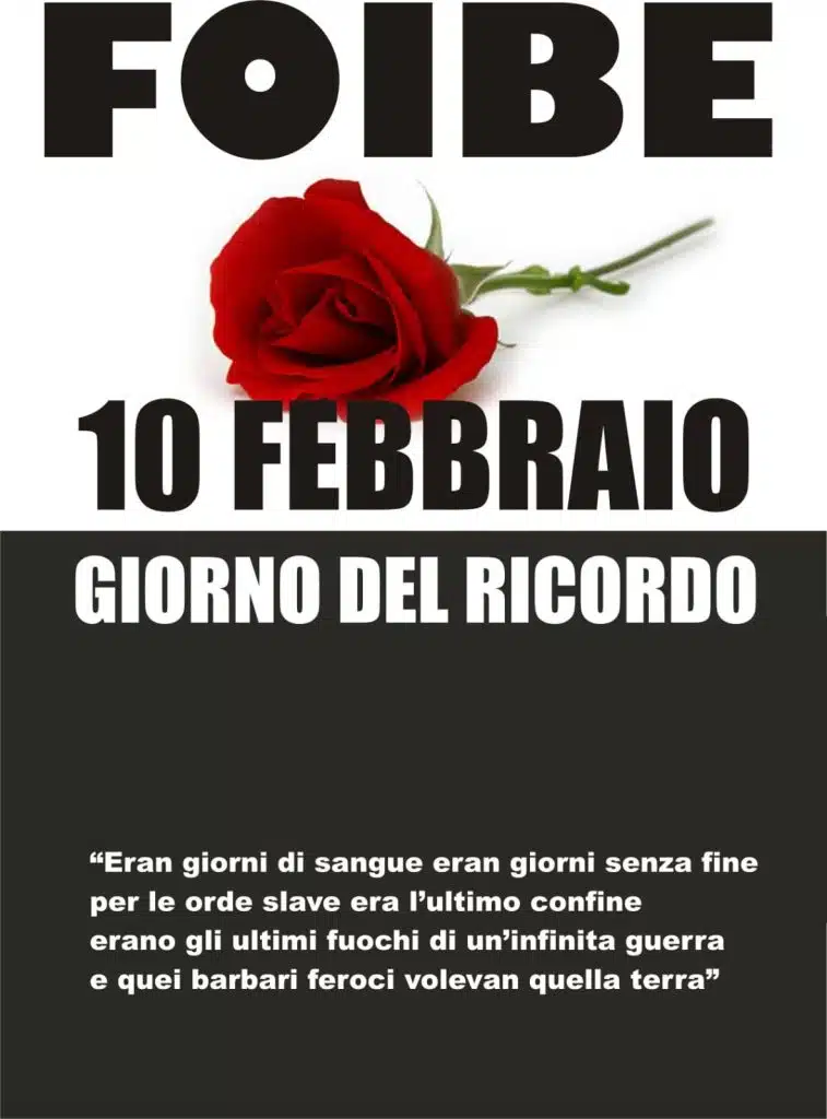 giorno ricordo vittime foibe 10 febbraio