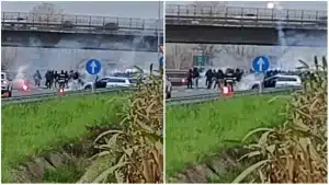 scontri tifosi lucchese perugia autostrada a12 cosa è successo